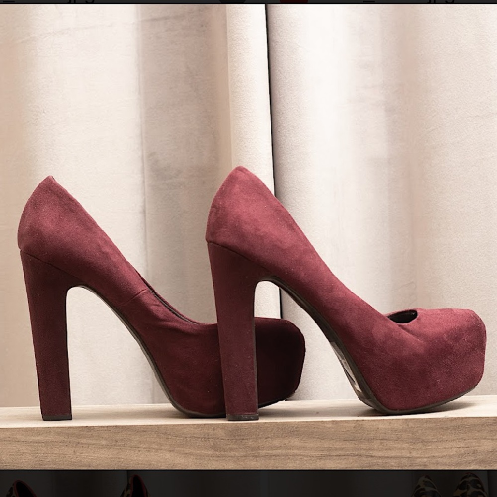 Burgundy Wine Platform Heels